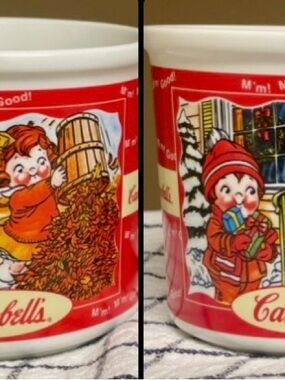 2 Vintage Campbell’s Soup Kids Ceramic Mugs